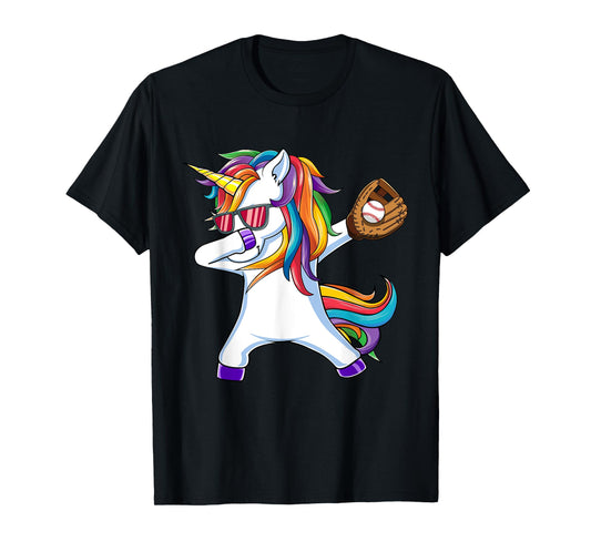 Dabbing Unicorn Baseball T Shirt Kids Funny Dab Dance Gift