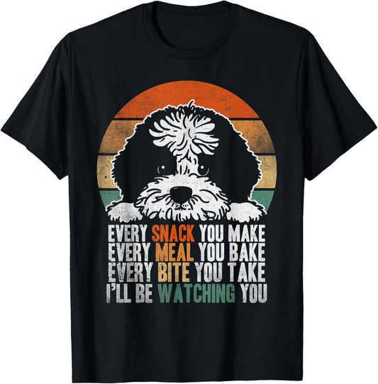 Funny Retro Dog Dad Humor Dog Owners Portuguese Water Dog T-Shirt