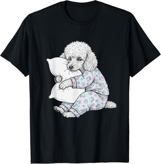 Funny Sleepy Poodle Pajama Women Men Kids Girls Boys T-Shirt