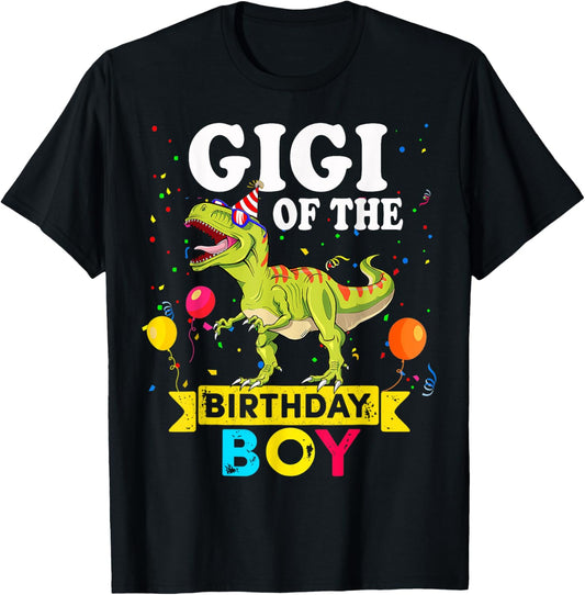 Gigi Of The Birthday Boy Dinosaur T-Rex Matching Family T-Shirt
