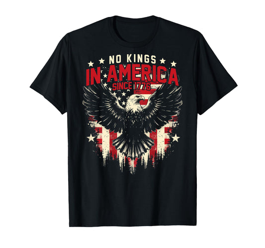 (ON BACK) No Kings In America Since 1776 USA Flag Vintage T-Shirt