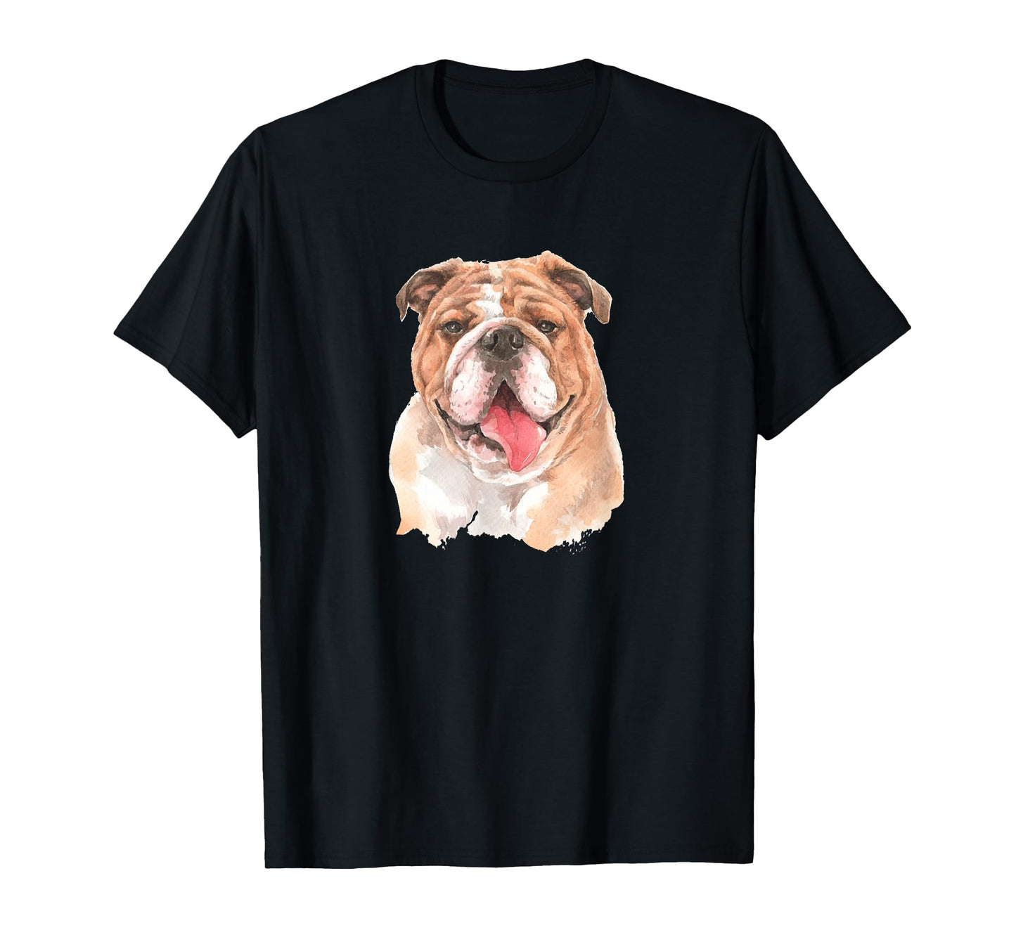 Funny Watercolor English Bulldog Men Women Girls Kids T-Shirt