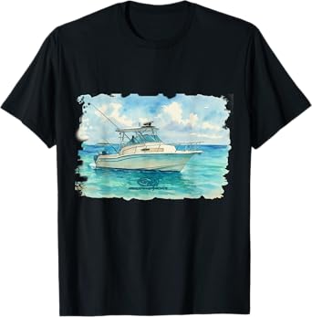 Grady White Marlin 300 Walkaround | Print On Front T-Shirt