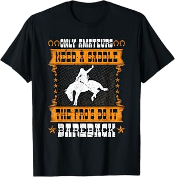 Bucking Bronco Western Rodeo Cowboy Bareback Bronc Rider T-Shirt