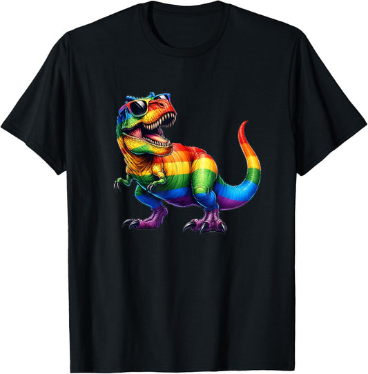 Dinosaur Gay Pride LGBT Rainbow Flag lgbtq pride T-Shirt