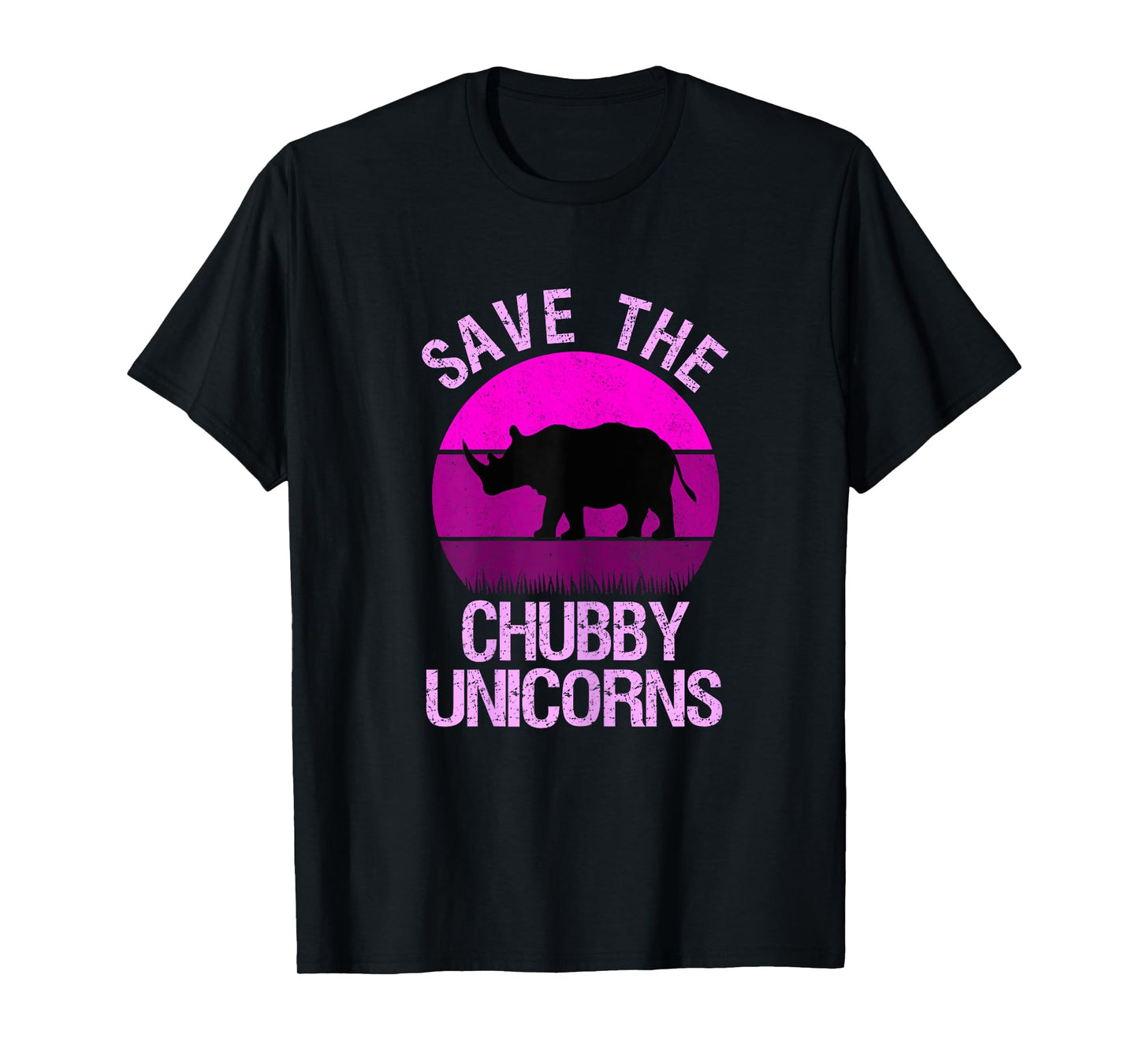 Save The Chubby Unicorns Retro Style Rhino gift T-Shirt