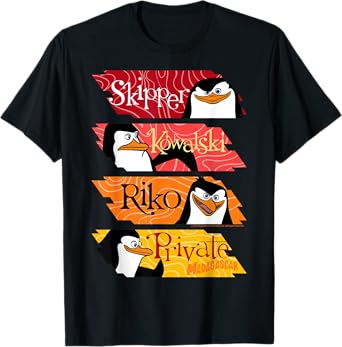 Madagascar Penguins Name Panels Poster T-Shirt