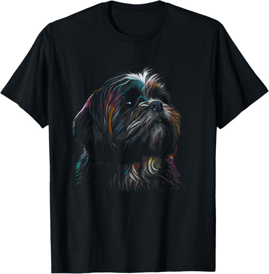 Colorful Splash Shih Tzu Art Animal Breeder Dog Trainer T-Shirt