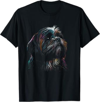 Colorful Splash Shih Tzu Art Animal Breeder Dog Trainer Men Women Kids T-Shirt