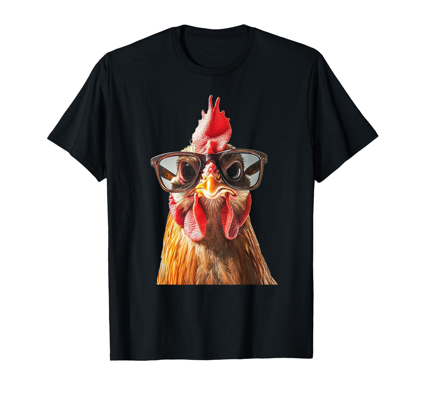 Funny Chicken wearing Sunglasses Graphic T-Shirt
