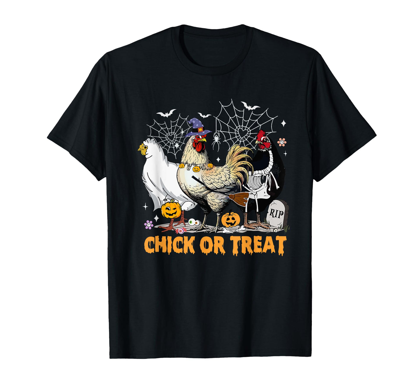 Funny Chicken Halloween Costume Spooky Season Chickens Witch T-Shirt