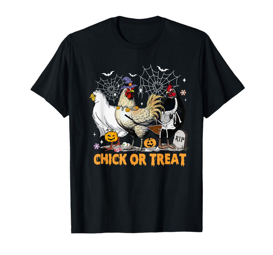 Funny Chicken Halloween Costume Spooky Season Chickens Witch T-Shirt