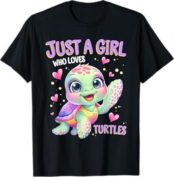 Sea Reptile Turtle Lovers Just A Girl Who Loves Turtles Kids T-Shirt