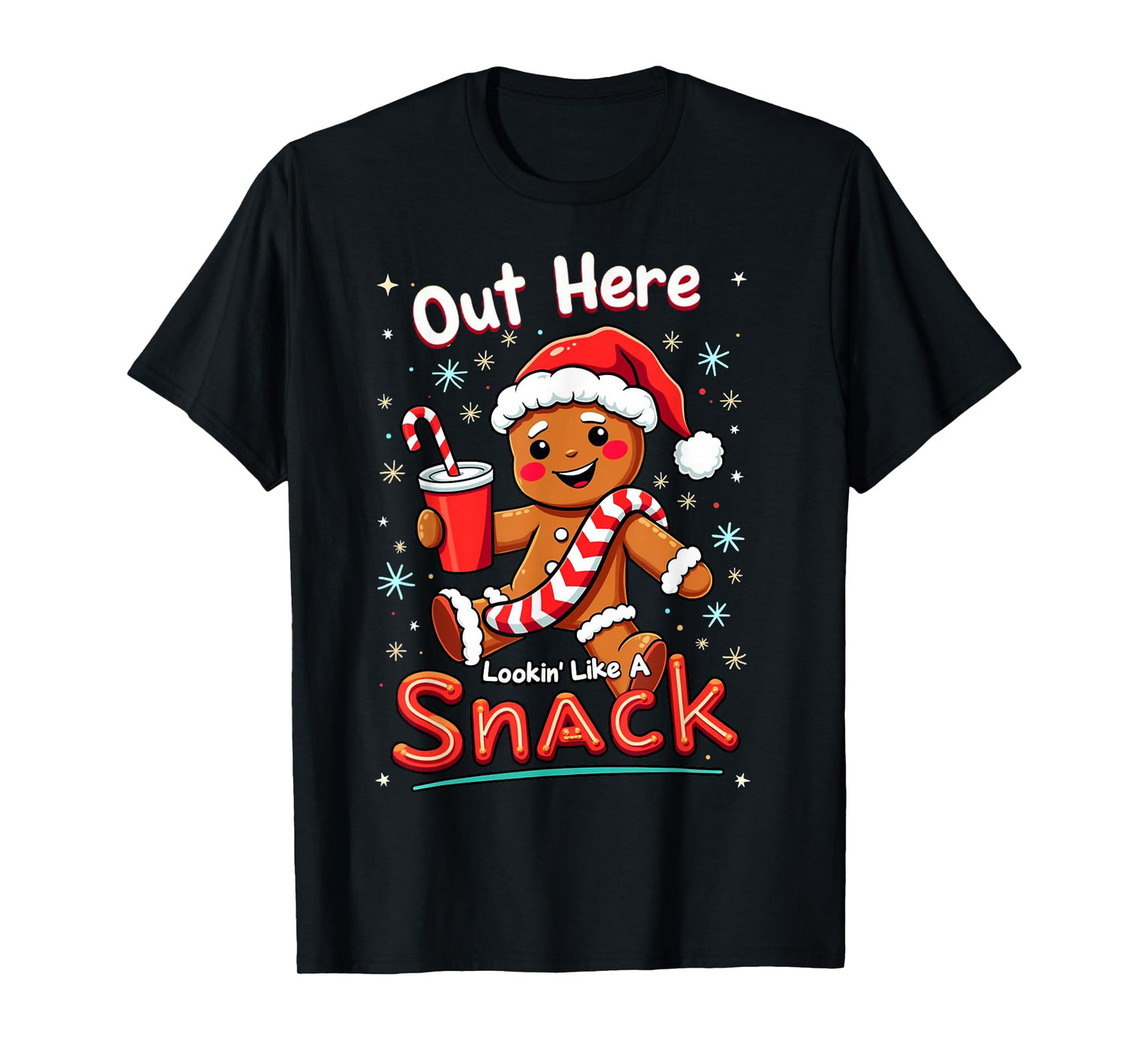 out here looking like a snack christmas funny BouJee Xmas T-Shirt