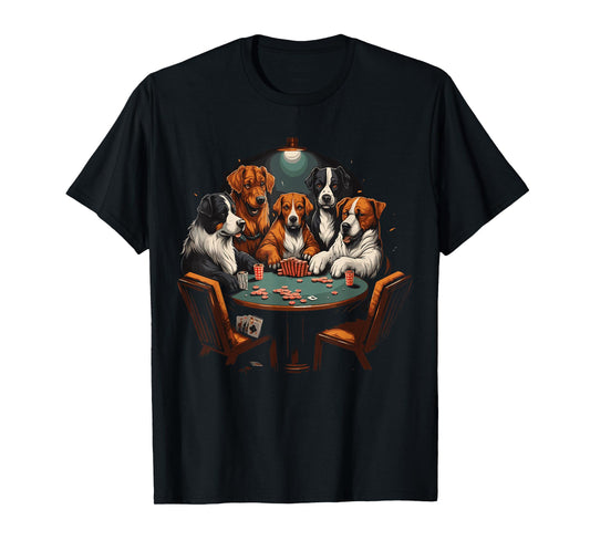 Dogs Playing Poker Cards Dog Casino Player Gambling T-Shirt for Men Women