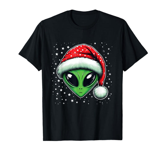 Christmas Alien Santa Hat Xmas Funny Alien Men Women T-Shirt