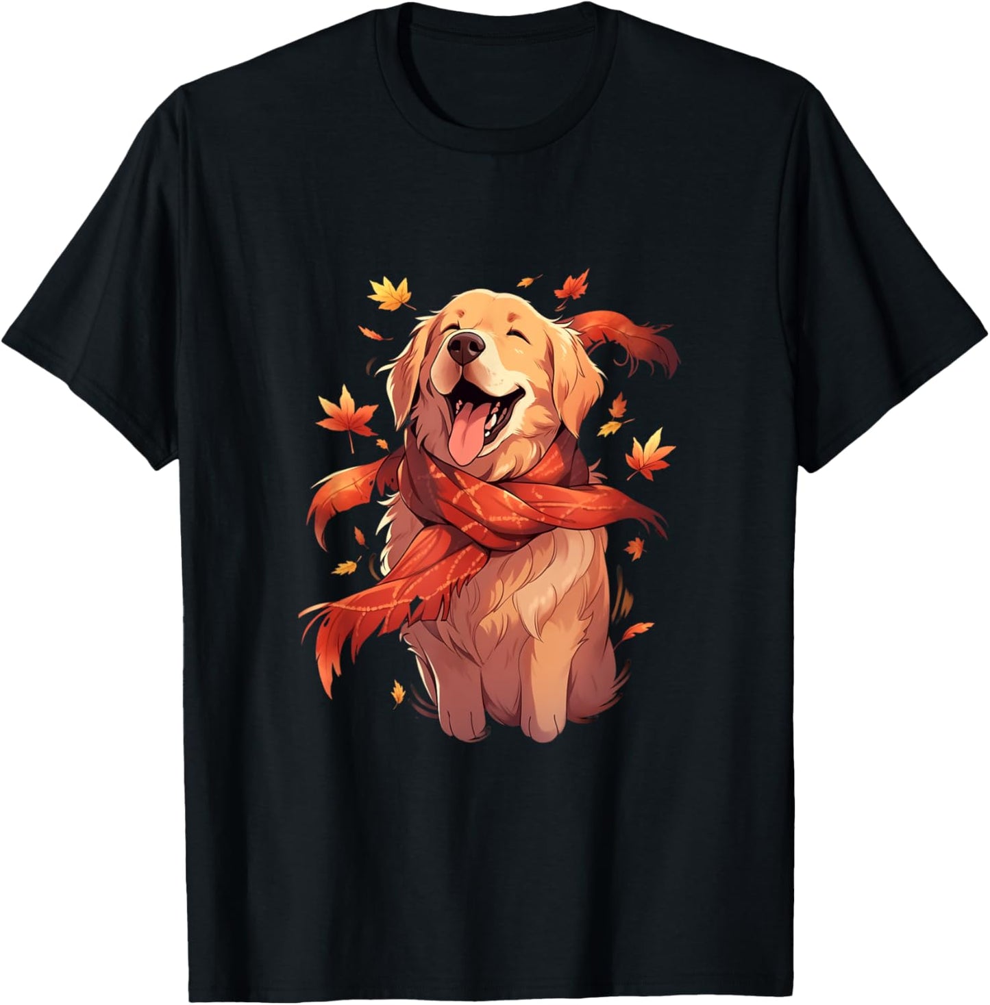 Golden Retriever Autumn Dog Autumn Leaves Thanksgiving T-Shirt