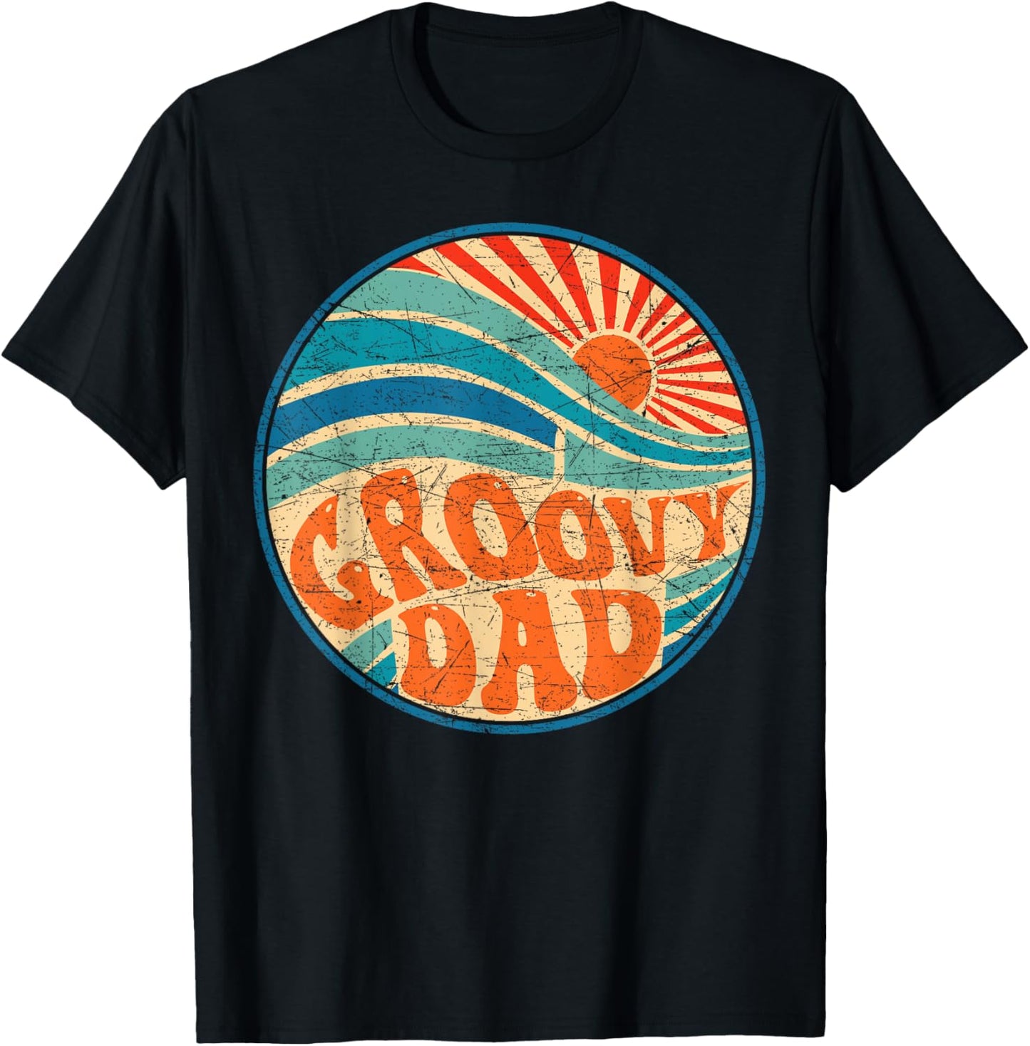 Groovy Dad 70s Aesthetic Nostalgia 1970's Hippie Dad Retro T-Shirt