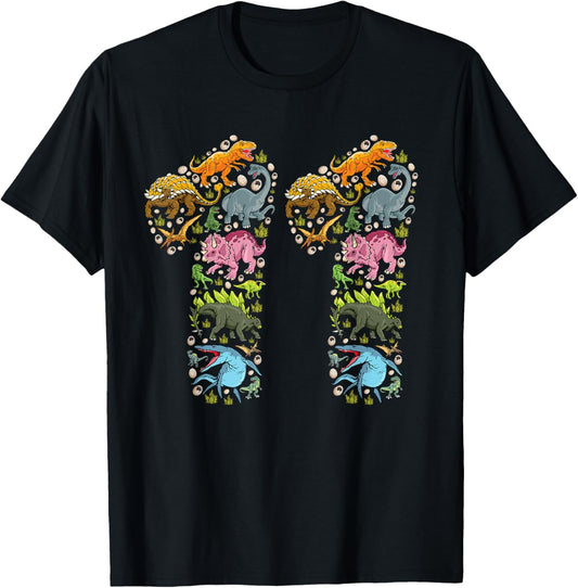 Dinosaur 11th birthday Boy Girl 11 year old Paleontologist T-Shirt