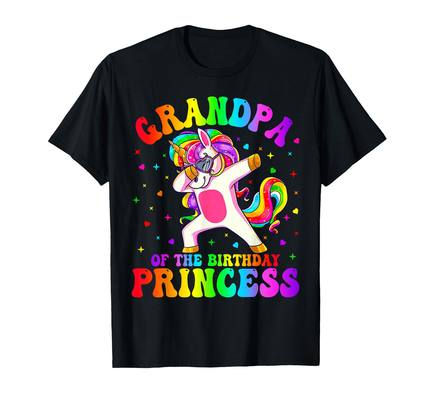 Grandpa of the Birthday Princess Girl Dabbing Unicorn Funny T-Shirt