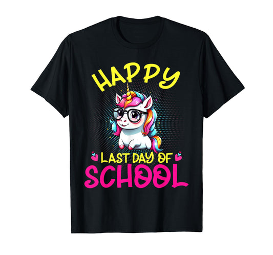 Happy Last Day Of School Teacher Student Graduation Unicorn T-Shirt