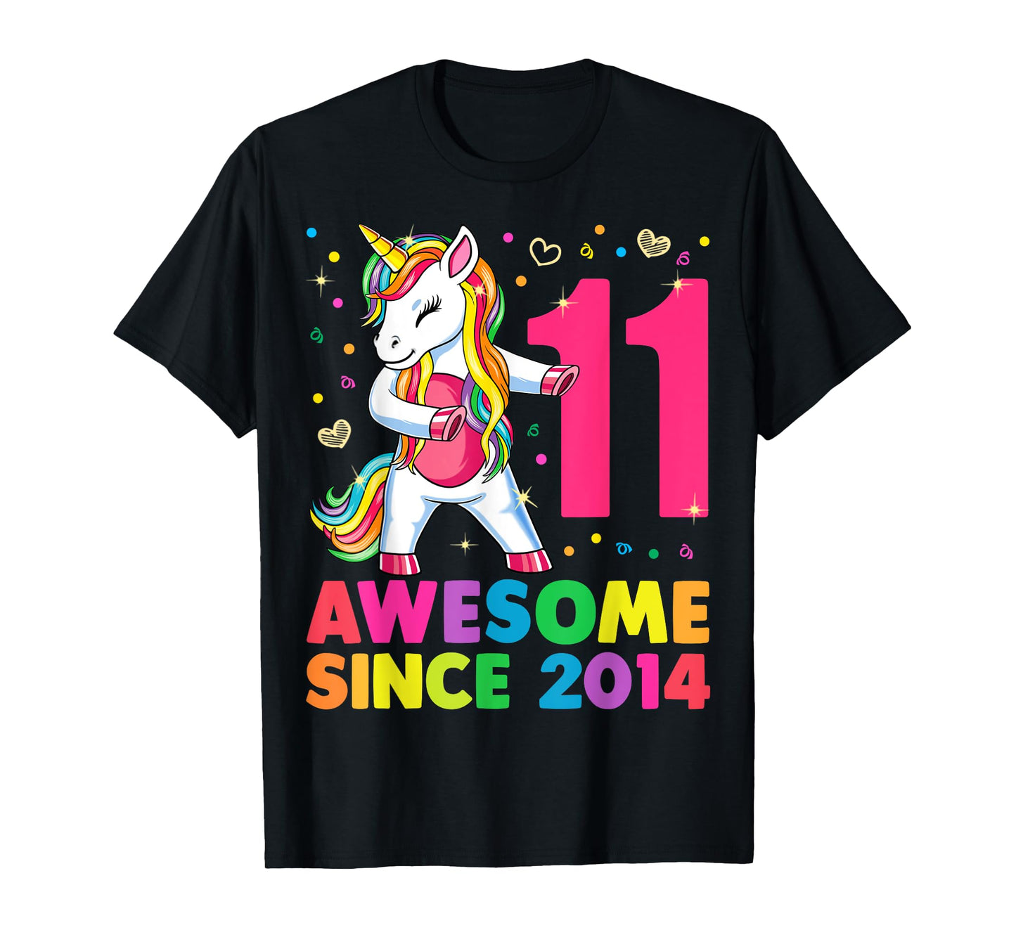 11 Years Old Unicorn Flossing 11th Birthday Girl Gift Party T-Shirt