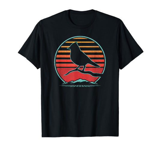 Titmouse Bird Retro Vintage 80s Style Birding Gift T-Shirt