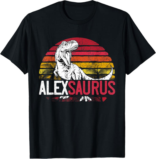 Alex Saurus Funny Personalized Dinosaur T Rex Name Gift T-Shirt