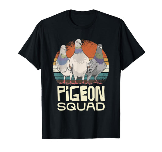 Pigeon Squad Retro Birds Unite Vibes T-Shirt