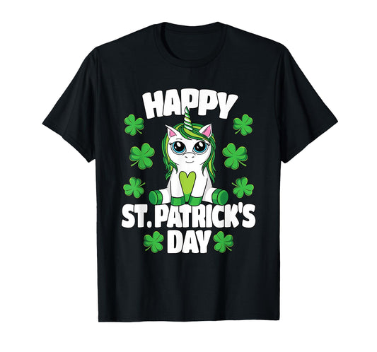 Happy St. Patrick's Day Lepricorn Irish Unicorn Girls T-Shirt