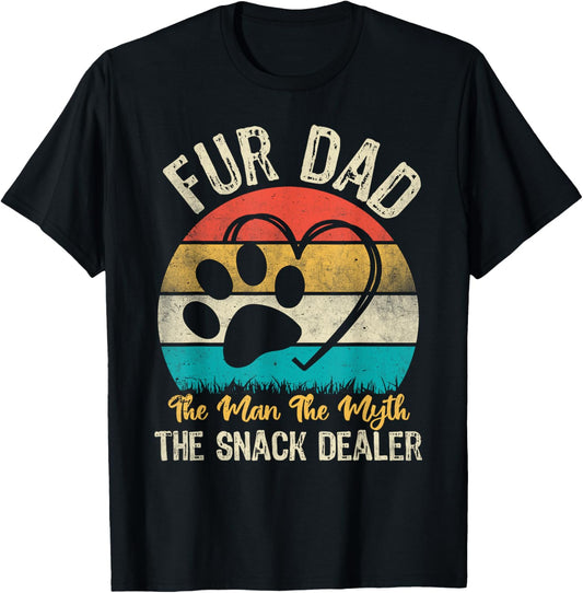 Retro Fur Dad The Man The Myth The Snack Dealer Dog Dad T-Shirt
