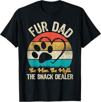 Retro Fur Dad The Man The Myth The Snack Dealer Dog Dad T-Shirt