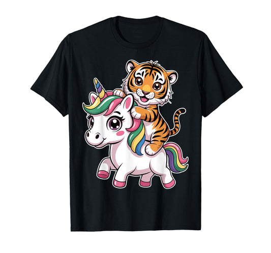 Cute Unicorn With Tiger Friend T-Shirt