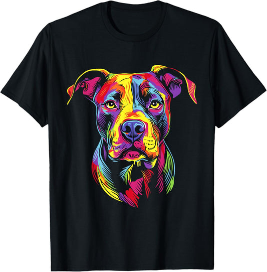 American Pitbull Terrier Pop Art Portrait for Dog Owners T-Shirt