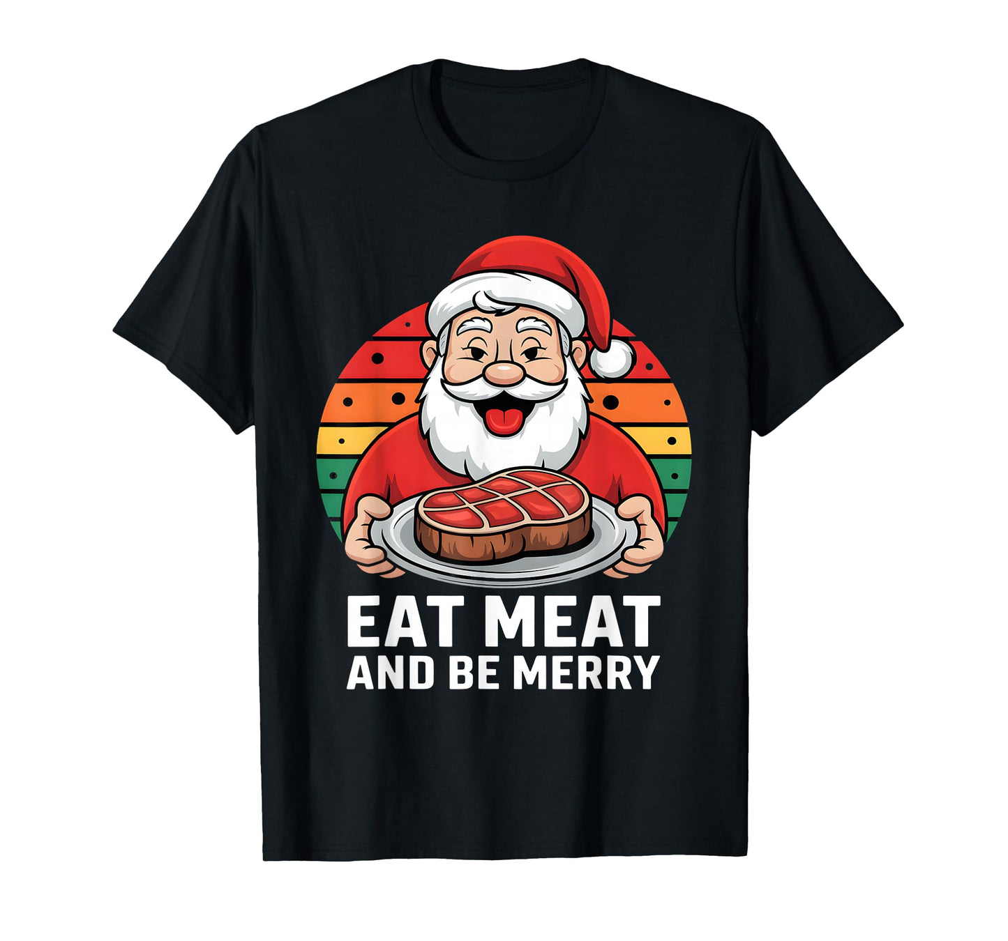 Funny Father Christmas Xmas Butcher Meat Steak Party Costume T-Shirt