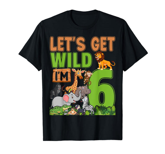 6 Year Old Zoo Birthday Safari Jungle Animal 6th Birthday T-Shirt