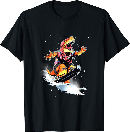 Dinosaur T-Rex Snowboard Snowboard Snowboarder Winter T-Shirt