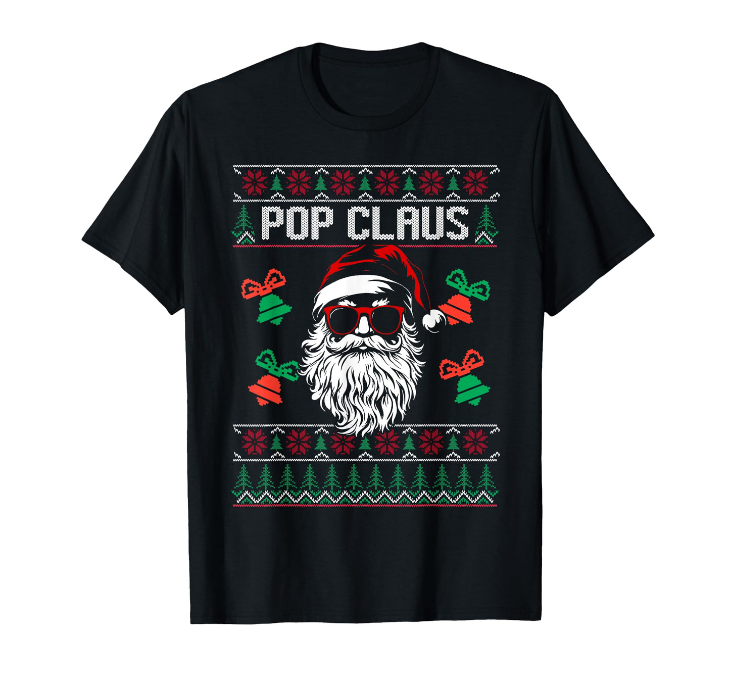 POP CLAUS Christmas Santa Claus Matching Family Pajamas T-Shirt