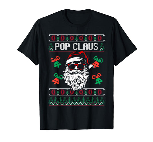POP CLAUS Christmas Santa Claus Matching Family Pajamas T-Shirt