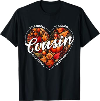 Cute Fall Autumn season matching Cousin thanksgiving 2024 T-Shirt