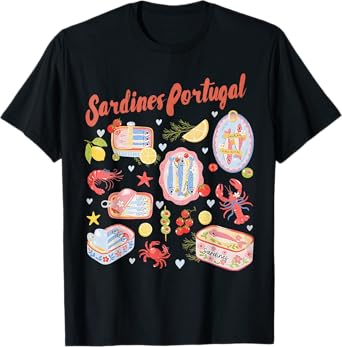 Portugal Tinned Fish Retro Graphic Saying Tee T-Shirt