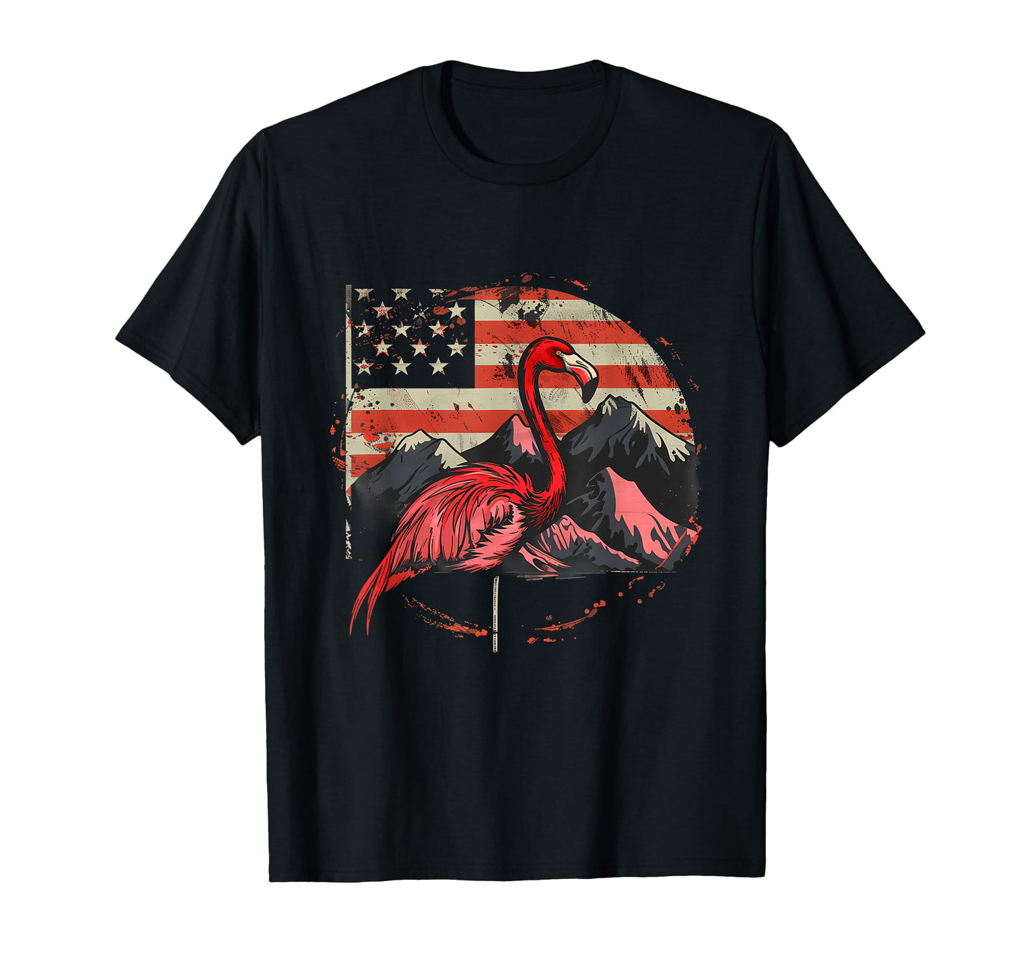 4th Of July American Flag Flamingo Fourth Of July USA T-Shirt