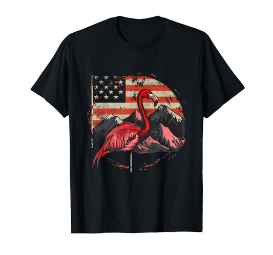 4th Of July American Flag Flamingo Fourth Of July USA T-Shirt