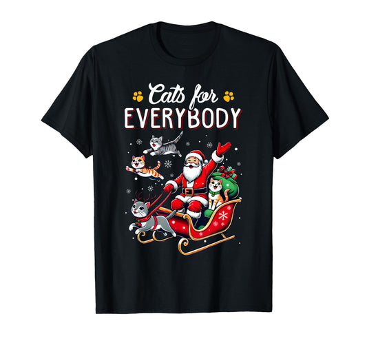 Cats For Everybody Christmas Cat Funny Xmas Men Women Santa T-Shirt