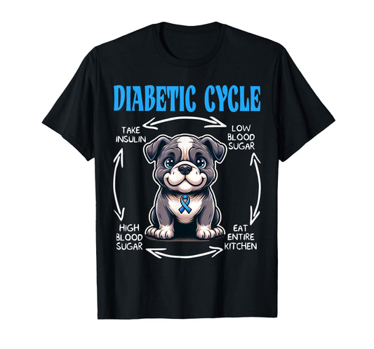 funny Diabetic Life Cycle Diabetes Awareness Tees T-Shirt