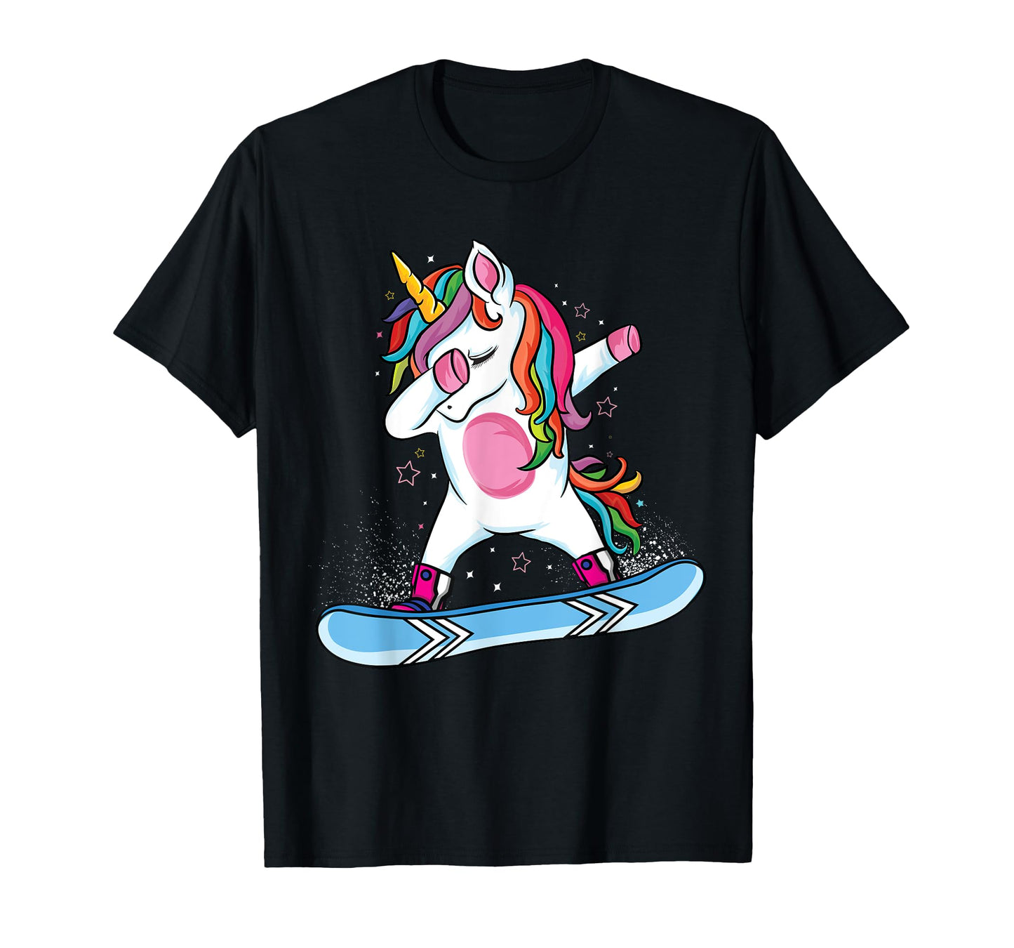 Cute unicorn Snowboarding Skiing Dabbing unicorn Snowboard T-Shirt