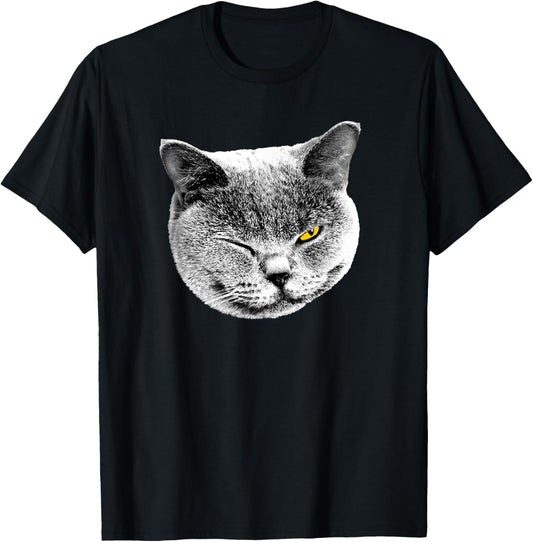 BRITISH BLUE SHORTHAIR CAT - SMILE & WINK T-Shirt