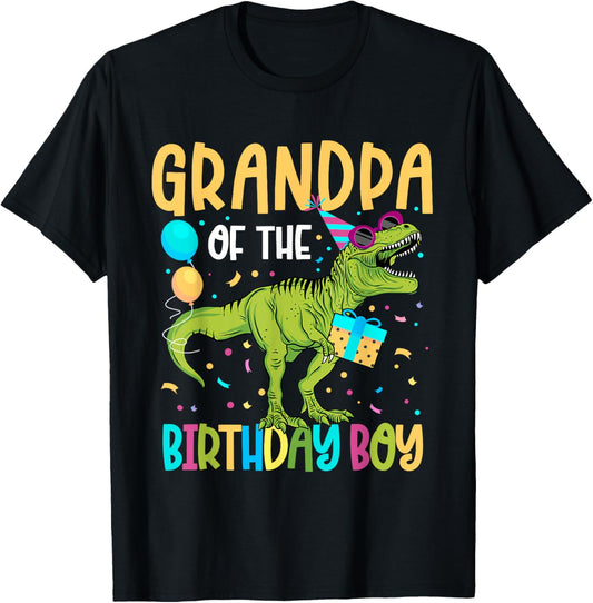 Grandpa Of The Birthday Boy Family Matching Dinosaur Squad T-Shirt