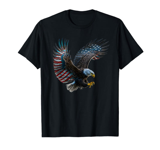 Patriotic Eagle 4th Of July USA American Flag T-Shirt for Women Girls Kids Men