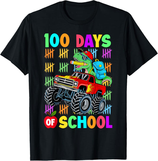 100 Days Of School Dinosaur 100 Days Smarter 100th Day Kids T-Shirt